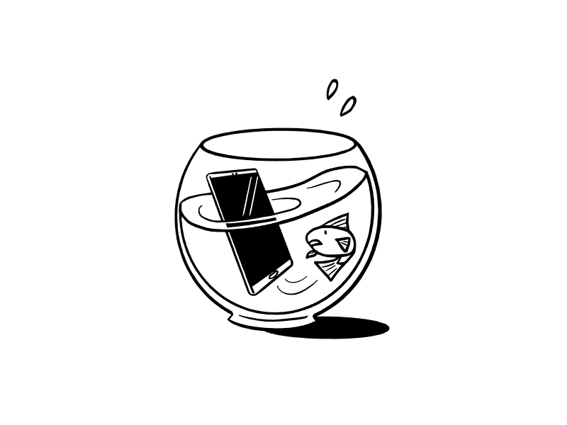 Phone in fishbowl